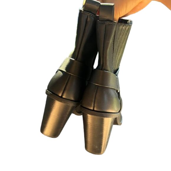 NEW Dolce Vita Nilano Black Vegan Leather Harness Heeled Boots Size 9B - Picture 3 of 6